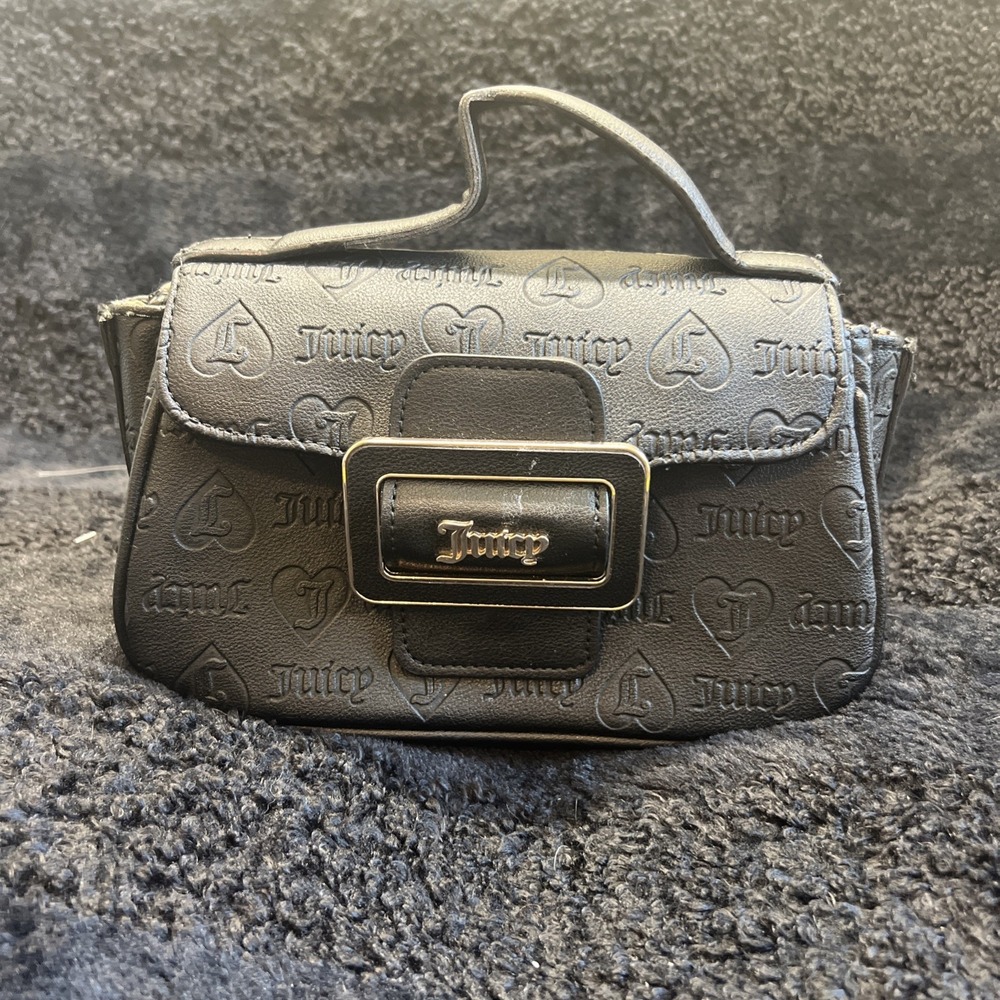 Read!! Juicy Couture Black Made You Look Fashion Flap Small Crossbody Bag